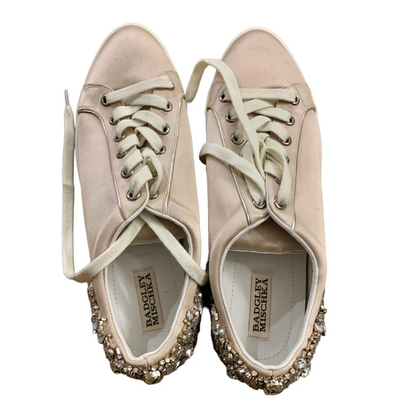 Badgley Mischka | Shirley Crystal Embellished Encrusted Sneaker Size 9 - Picture 2 of 9